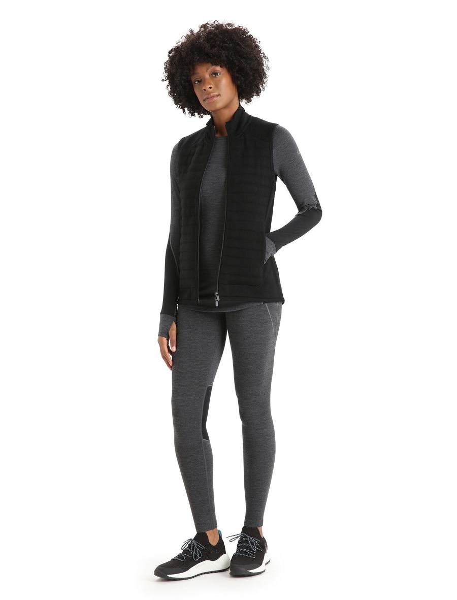 Black Women's Icebreaker ZoneKnit™ Merino Insulated Vest | USA 1558KORI